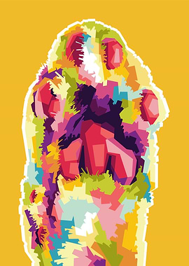 Colorful Cat Paw Print