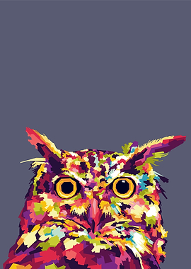 Colorful Owl Portrait