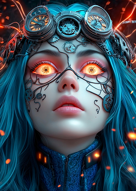 Cyberpunk Goggles Girl