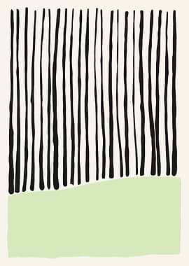 Abstract Black and Green Stripes