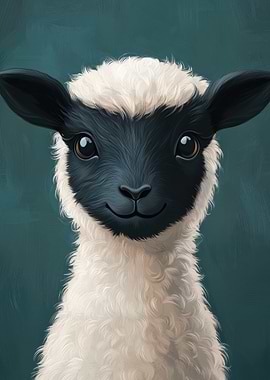 Cute Black & White Lamb