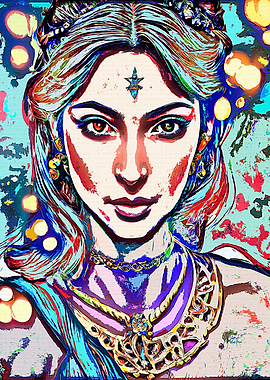 Woman with Star Forehead