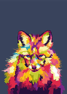 Colorful Fox Pop Art