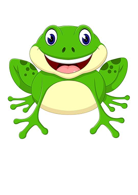 Smiling Green Frog Cartoon