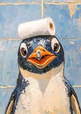 Penguin with Toilet Paper