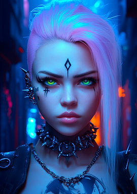 Cyberpunk Woman Portrait