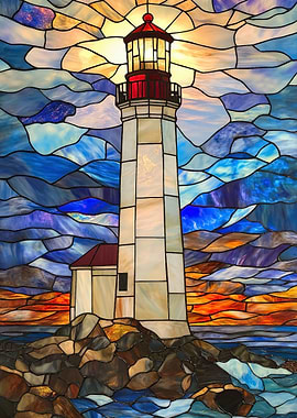 Stained Glass Lighthouse