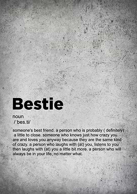 Bestie Definition Print