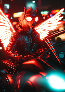 Neon Pegasus Rider