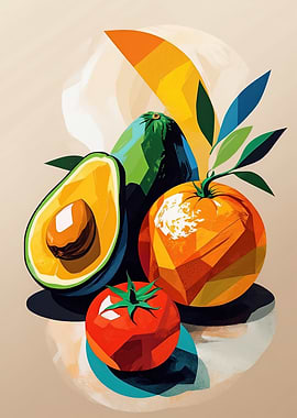 Vivid Abstract Fruit Harmony – Modern Kitchen Wall Art