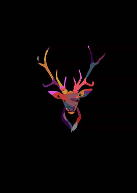 Colorful Deer Head