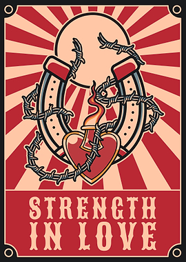 Strength in love vintage art