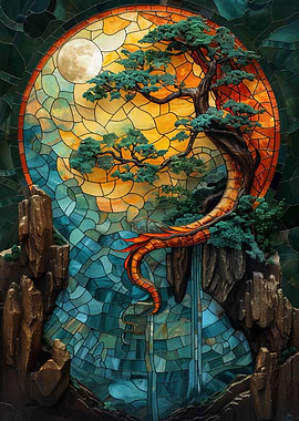 Dragon & Bonsai Mosaic