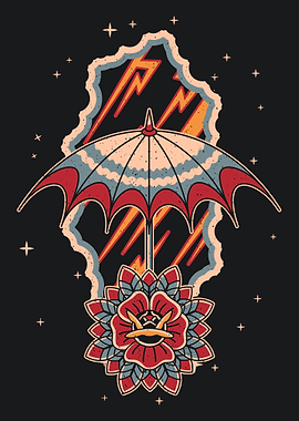 Umbrella vintage illustration