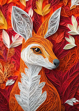 Papercraft Fox in Autumn