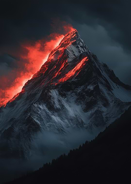 Snowy Mountain Sunset