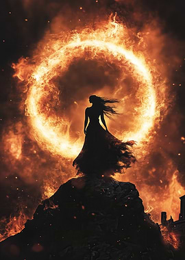 Woman in Fire Ring