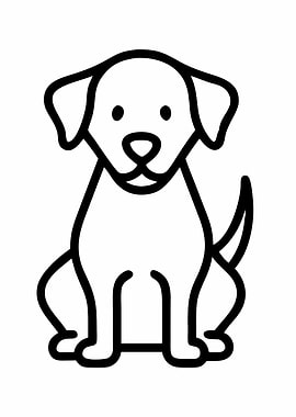Line Art Dog Illustration