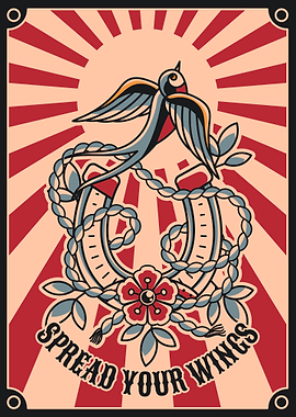 Spread your wings vintage art