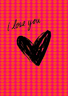 I Love You Heart Pop Art | Vibrant Love Print