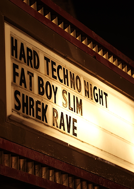 Hard Techno Night Sign