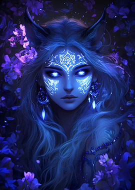 Ethereal Blue-Eyed Woman
