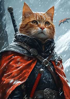 Cat Warrior in Snow
