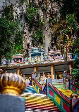 Colorful Steps to Temple