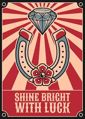 Shine bright vintage art illustration