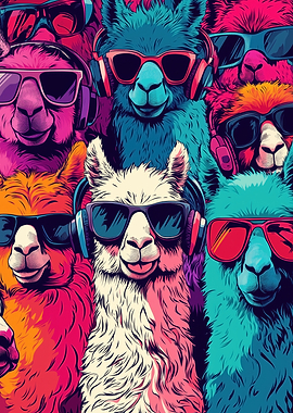 Cool Llamas in Sunglasses