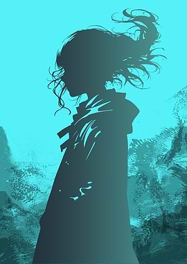 the blue Girl Silhouette