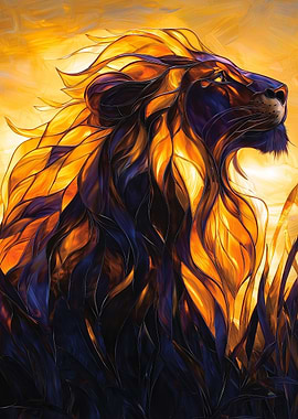 Lion in Flames
