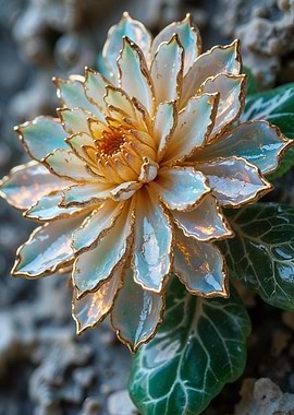 Gold-Trimmed Porcelain Flower