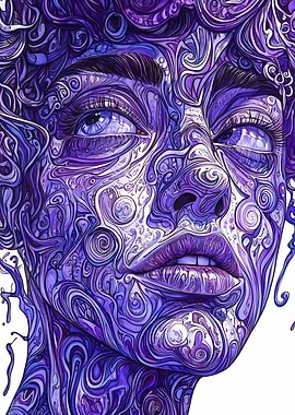 Purple Abstract Portrait