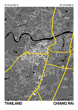 Chiang Rai City Street Map