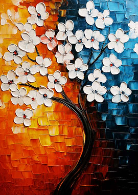 White Blossom Tree Painting