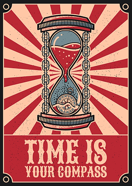 Time is your compass vintage art