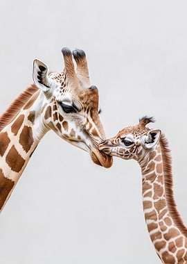 Giraffe Mother and Baby