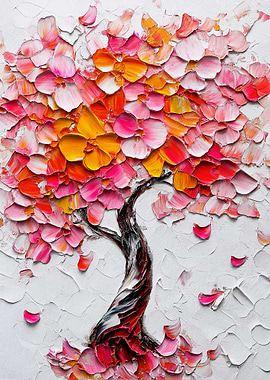 Pink Blossom Tree Painting