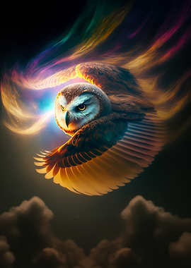Owl in Cosmic Flight