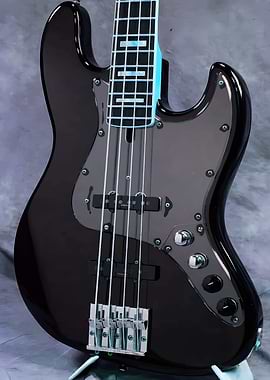 Black Electric Bass Guitar