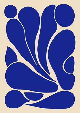 Abstract Blue Floral Design