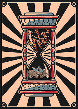 Stormy hourglass vintage illustration