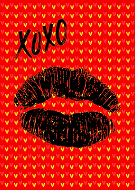 XOXO Lips Pop Art | Vibrant Love Print
