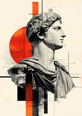 Roman Bust Abstract Art