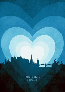 Edinburgh Scotland Skyline Hearts