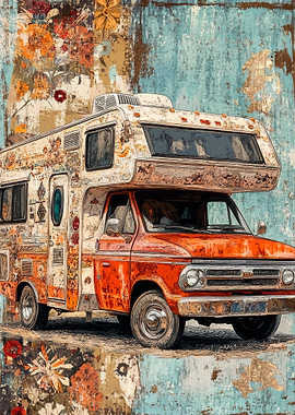 Vintage Camper Van Art