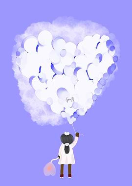 Girl, New Heart Balloons