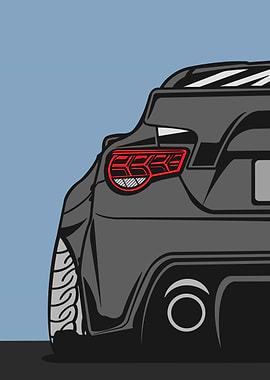 Rear View of a Sports Car