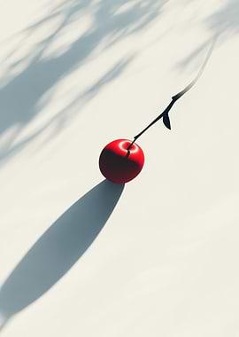 Red Apple with Shadow